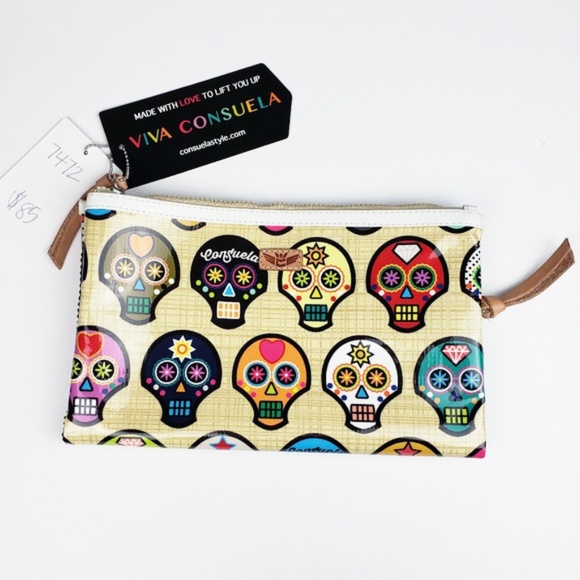 Consuela Handbags - Consuela Sugar Skulls Clutch Purse NWT